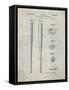 PP89-Antique Grid Parchment Vintage Baseball Bat 1939 Patent Poster-Cole Borders-Framed Stretched Canvas