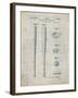 PP89-Antique Grid Parchment Vintage Baseball Bat 1939 Patent Poster-Cole Borders-Framed Giclee Print