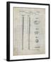 PP89-Antique Grid Parchment Vintage Baseball Bat 1939 Patent Poster-Cole Borders-Framed Giclee Print