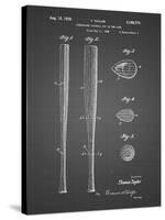 PP89-Black Grid Vintage Baseball Bat 1939 Patent Poster-Cole Borders-Stretched Canvas