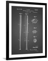 PP89-Black Grid Vintage Baseball Bat 1939 Patent Poster-Cole Borders-Framed Giclee Print