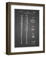 PP89-Black Grid Vintage Baseball Bat 1939 Patent Poster-Cole Borders-Framed Giclee Print