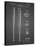 PP89-Black Grid Vintage Baseball Bat 1939 Patent Poster-Cole Borders-Stretched Canvas