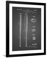 PP89-Black Grid Vintage Baseball Bat 1939 Patent Poster-Cole Borders-Framed Giclee Print