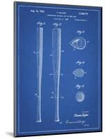 PP89-Blueprint Vintage Baseball Bat 1939 Patent Poster-Cole Borders-Mounted Giclee Print