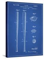 PP89-Blueprint Vintage Baseball Bat 1939 Patent Poster-Cole Borders-Stretched Canvas