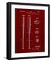 PP89-Burgundy Vintage Baseball Bat 1939 Patent Poster-Cole Borders-Framed Giclee Print