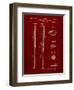 PP89-Burgundy Vintage Baseball Bat 1939 Patent Poster-Cole Borders-Framed Giclee Print