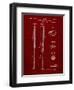 PP89-Burgundy Vintage Baseball Bat 1939 Patent Poster-Cole Borders-Framed Giclee Print