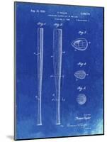 PP89-Faded Blueprint Vintage Baseball Bat 1939 Patent Poster-Cole Borders-Mounted Giclee Print