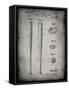 PP89-Faded Grey Vintage Baseball Bat 1939 Patent Poster-Cole Borders-Framed Stretched Canvas