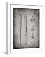 PP89-Faded Grey Vintage Baseball Bat 1939 Patent Poster-Cole Borders-Framed Giclee Print