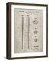 PP89-Sandstone Vintage Baseball Bat 1939 Patent Poster-Cole Borders-Framed Giclee Print