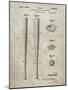 PP89-Sandstone Vintage Baseball Bat 1939 Patent Poster-Cole Borders-Mounted Giclee Print