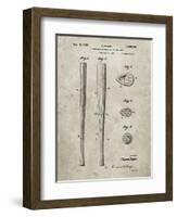 PP89-Sandstone Vintage Baseball Bat 1939 Patent Poster-Cole Borders-Framed Giclee Print