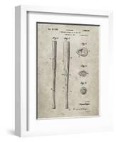 PP89-Sandstone Vintage Baseball Bat 1939 Patent Poster-Cole Borders-Framed Giclee Print