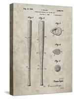 PP89-Sandstone Vintage Baseball Bat 1939 Patent Poster-Cole Borders-Stretched Canvas