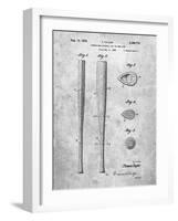 PP89-Slate Vintage Baseball Bat 1939 Patent Poster-Cole Borders-Framed Giclee Print