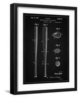 PP89-Vintage Black Vintage Baseball Bat 1939 Patent Poster-Cole Borders-Framed Giclee Print