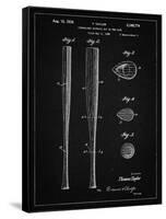 PP89-Vintage Black Vintage Baseball Bat 1939 Patent Poster-Cole Borders-Framed Stretched Canvas