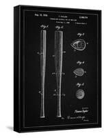 PP89-Vintage Black Vintage Baseball Bat 1939 Patent Poster-Cole Borders-Framed Stretched Canvas