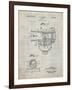 PP891-Antique Grid Parchment Indian Motorcycle Carburetor Patent Poster-Cole Borders-Framed Giclee Print