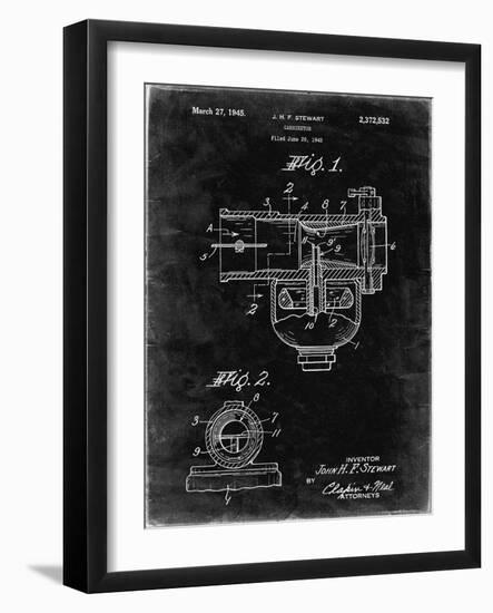 PP891-Black Grunge Indian Motorcycle Carburetor Patent Poster-Cole Borders-Framed Giclee Print