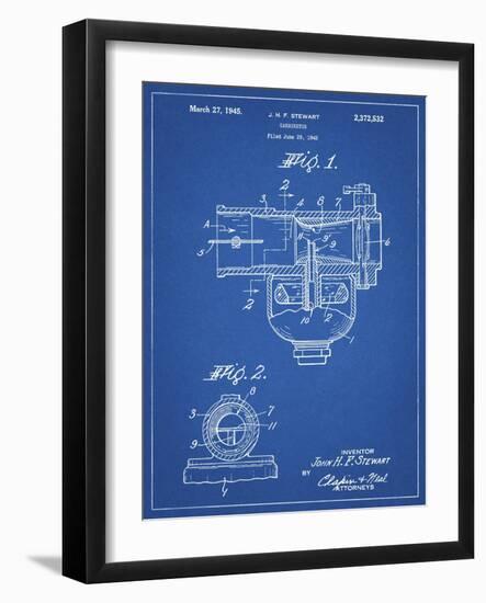 PP891-Blueprint Indian Motorcycle Carburetor Patent Poster-Cole Borders-Framed Giclee Print