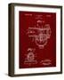 PP891-Burgundy Indian Motorcycle Carburetor Patent Poster-Cole Borders-Framed Giclee Print