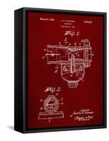 PP891-Burgundy Indian Motorcycle Carburetor Patent Poster-Cole Borders-Framed Stretched Canvas