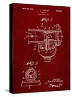 PP891-Burgundy Indian Motorcycle Carburetor Patent Poster-Cole Borders-Stretched Canvas
