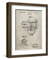 PP891-Sandstone Indian Motorcycle Carburetor Patent Poster-Cole Borders-Framed Giclee Print