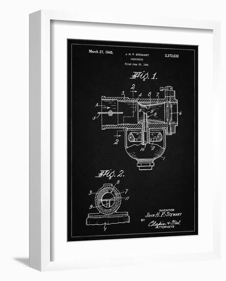 PP891-Vintage Black Indian Motorcycle Carburetor Patent Poster-Cole Borders-Framed Giclee Print