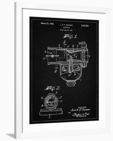 PP891-Vintage Black Indian Motorcycle Carburetor Patent Poster-Cole Borders-Framed Giclee Print