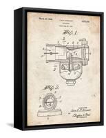 PP891-Vintage Parchment Indian Motorcycle Carburetor Patent Poster-Cole Borders-Framed Stretched Canvas