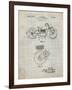 PP892-Antique Grid Parchment Indian Motorcycle Drive Shaft Patent Poster-Cole Borders-Framed Giclee Print