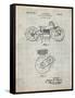 PP892-Antique Grid Parchment Indian Motorcycle Drive Shaft Patent Poster-Cole Borders-Framed Stretched Canvas