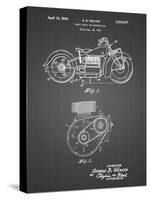 PP892-Black Grid Indian Motorcycle Drive Shaft Patent Poster-Cole Borders-Stretched Canvas
