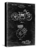 PP892-Black Grunge Indian Motorcycle Drive Shaft Patent Poster-Cole Borders-Stretched Canvas