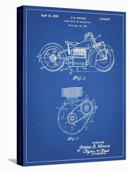 PP892-Blueprint Indian Motorcycle Drive Shaft Patent Poster-Cole Borders-Stretched Canvas