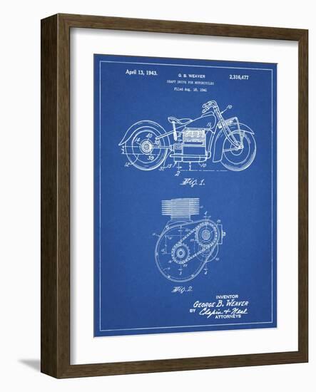 PP892-Blueprint Indian Motorcycle Drive Shaft Patent Poster-Cole Borders-Framed Giclee Print