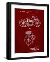 PP892-Burgundy Indian Motorcycle Drive Shaft Patent Poster-Cole Borders-Framed Giclee Print