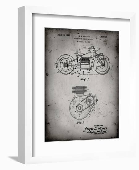 PP892-Faded Grey Indian Motorcycle Drive Shaft Patent Poster-Cole Borders-Framed Giclee Print