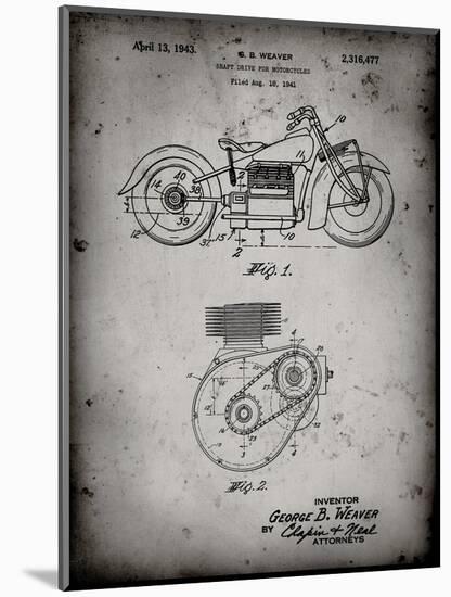 PP892-Faded Grey Indian Motorcycle Drive Shaft Patent Poster-Cole Borders-Mounted Giclee Print