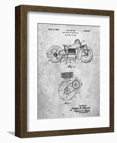 PP892-Slate Indian Motorcycle Drive Shaft Patent Poster-Cole Borders-Framed Giclee Print