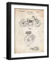 PP892-Vintage Parchment Indian Motorcycle Drive Shaft Patent Poster-Cole Borders-Framed Giclee Print