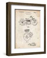 PP892-Vintage Parchment Indian Motorcycle Drive Shaft Patent Poster-Cole Borders-Framed Giclee Print