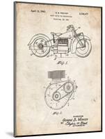 PP892-Vintage Parchment Indian Motorcycle Drive Shaft Patent Poster-Cole Borders-Mounted Giclee Print