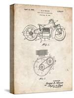 PP892-Vintage Parchment Indian Motorcycle Drive Shaft Patent Poster-Cole Borders-Stretched Canvas