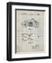 PP893-Antique Grid Parchment Indian Motorcycle Saddle Patent Poster-Cole Borders-Framed Giclee Print